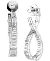 Swarovski Rhodium-Plated Baguette Crystal Infinity Drop Earrings