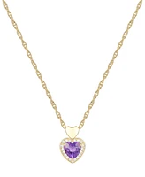 3-Pc. Set Amethyst (2-1/8 ct. t.w.) & Lab-Grown White Sapphire (1/3 Heart Ring, Pendant Bracelet 14k Gold-Plated Sterling Silver (Also