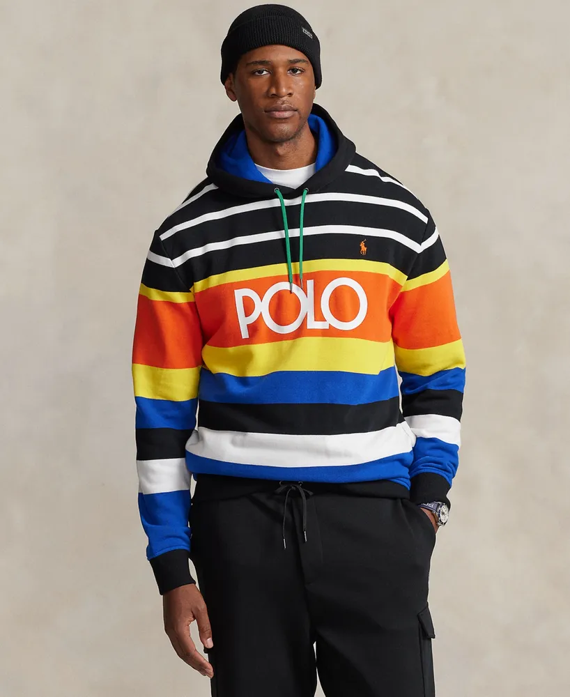 Polo Ralph Lauren Men's Big & Tall Logo Striped Fleece Hoodie