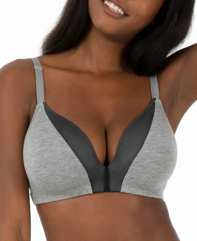 All.You. LIVELY Women's All Day Deep V No Wire Bra - Heather Gray