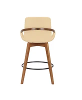Baylor Swivel Wood Bar or Counter Height Stool