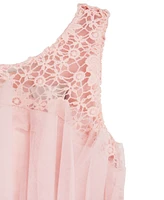 Rare Editions Toddler Girls Sleeveless Illusion and Mesh Party Dress