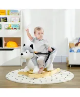 Qaba Baby Rocking , Husky-Themed Rocking Animal for Kids 18+ Months