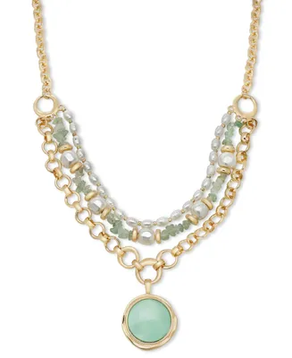 Style & Co Gold-Tone Multi-Row Pendant Necklace, 17" + 3" extender, Created for Macy's