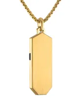 Bulova Gold-Tone & Black Ip Stainless Steel Diamond-Accent Cross 26" Pendant Necklace