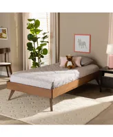 Baxton Studio Lissette Mid-Century Modern Twin Size Finished Wood Platform Bed Frame