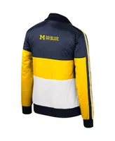 Women's The Wild Collective Maize Michigan Wolverines Color-Block Puffer Full-Zip Jacket