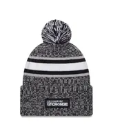 Men's New Era Heather Black New Orleans Saints 2023 Inspire Change Cuffed Knit Hat with Pom