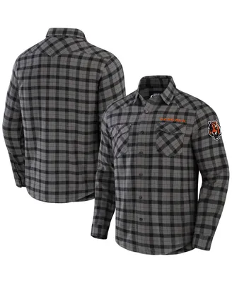 Men's Nfl x Darius Rucker Collection by Fanatics Gray Cincinnati Bengals Flannel Long Sleeve Button-Up Shirt