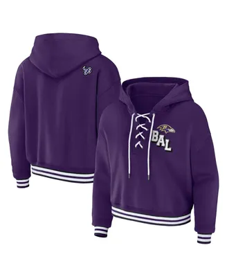 Women's Wear by Erin Andrews Purple Baltimore Ravens Plus Lace-Up Pullover Hoodie