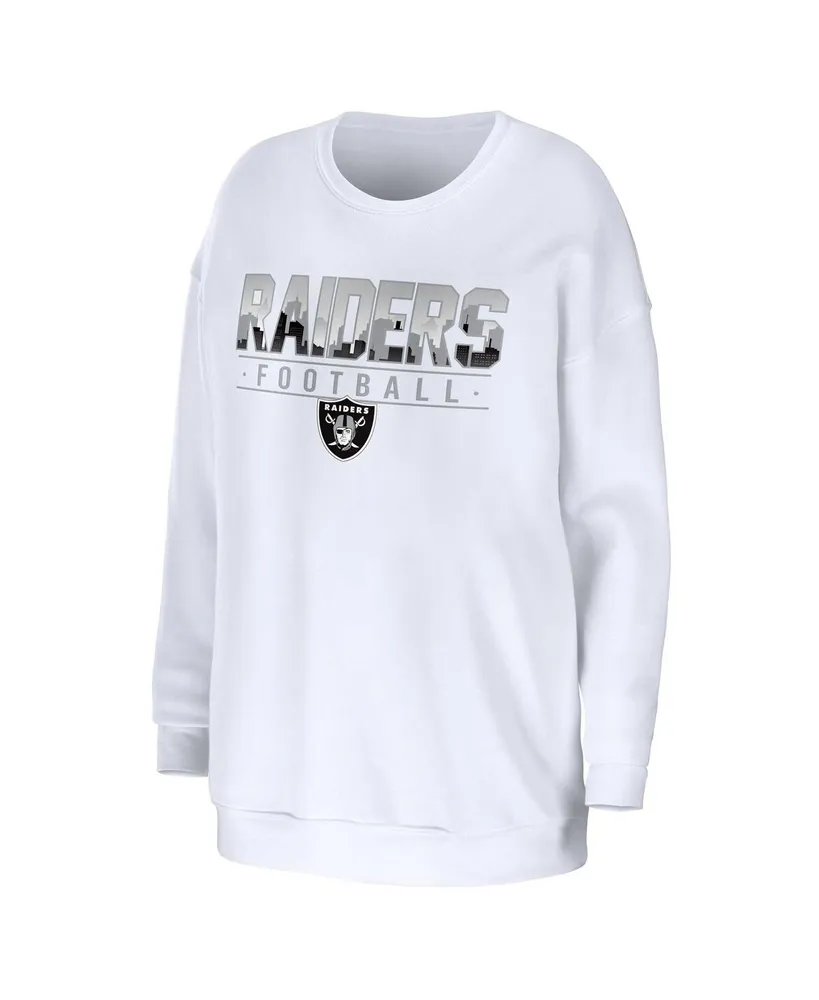 Women's Wear by Erin Andrews White Las Vegas Raiders Domestic Pullover Sweatshirt