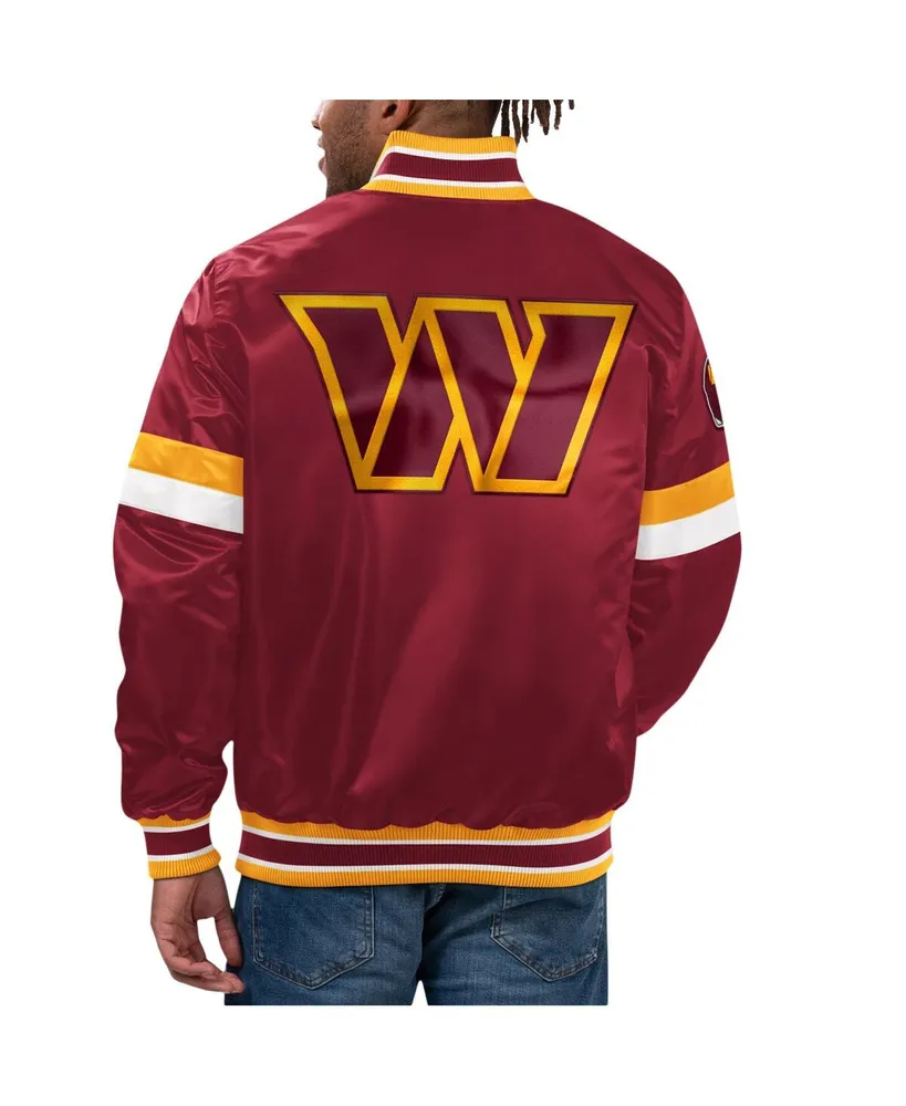 Men's Starter Burgundy Washington Commanders Home Game Satin Full-Snap Varsity Jacket