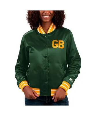 Women's Starter Green Bay Packers Full Count Satin Full-Snap Varsity Jacket
