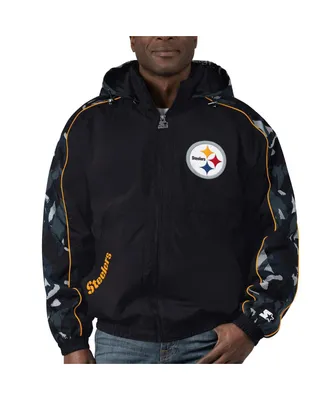 Men's Starter Black Pittsburgh Steelers Thursday Night Gridiron Full-Zip Hoodie Jacket