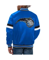 Men's Starter Blue Orlando Magic Home Game Satin Full-Snap Varsity Jacket