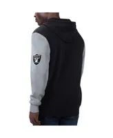 Men's G-iii Sports by Carl Banks Black, Silver Las Vegas Raiders T-shirt and Full-Zip Hoodie Combo Set