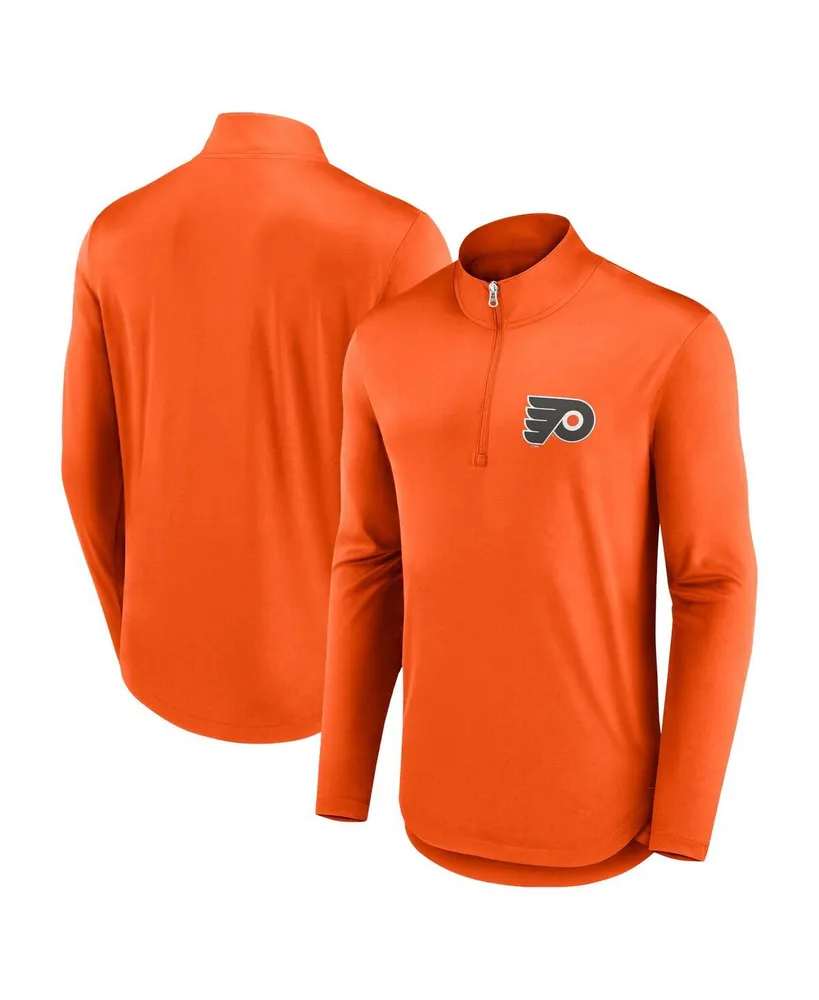 Men's Fanatics Orange Philadelphia Flyers Mock Neck Quarter-Zip Top