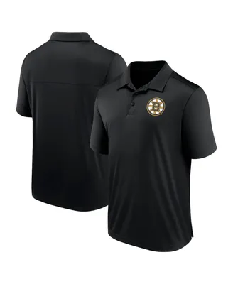 Men's Fanatics Black Boston Bruins Left Side Block Polo Shirt