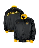 Men's Nike Black Golden State Warriors 2023/24 City Edition Courtside Premier Full-Snap Bomber Jacket