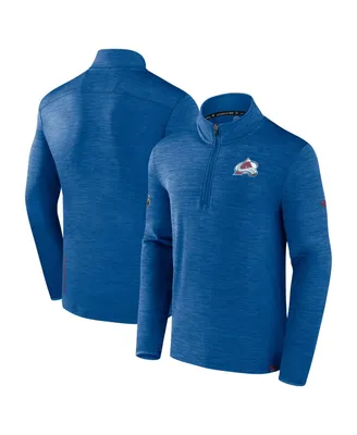 Men's Fanatics Heather Royal Colorado Avalanche Authentic Pro Quarter-Zip Pullover Top