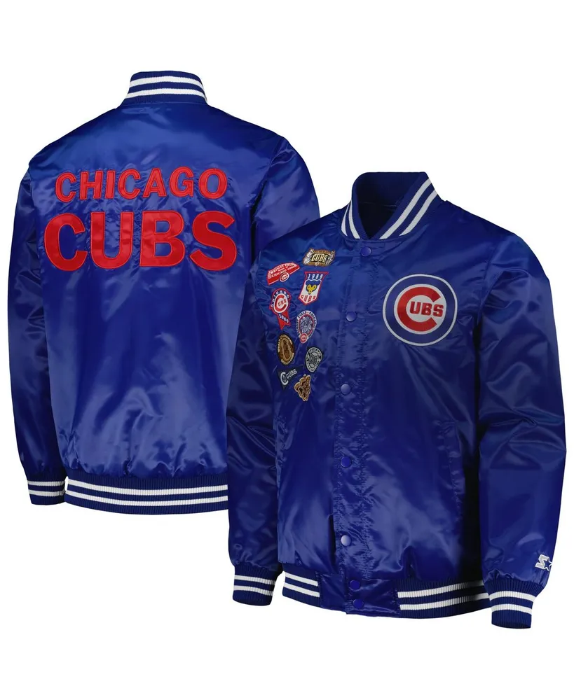 Men's Starter Royal Chicago Cubs Patch Full-Snap Jacket