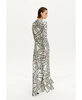 Women's Monochrome Printed Dress