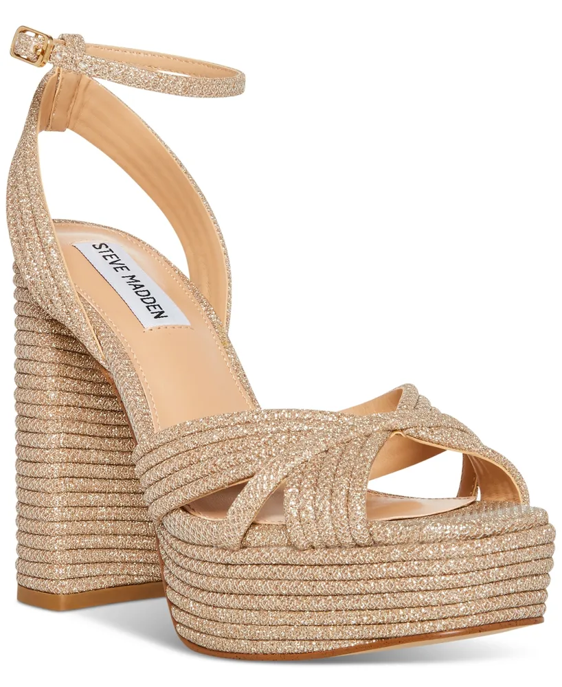 Steve Madden Women's Laurel Two-Piece Ankle Strap Platform Dress Sandals