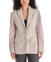 Steve Madden Women's Aria Faux-Leather Blazer