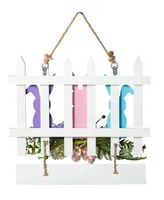 Glitzhome 14" L Easter Wooden Bunny Fence Door Hanger