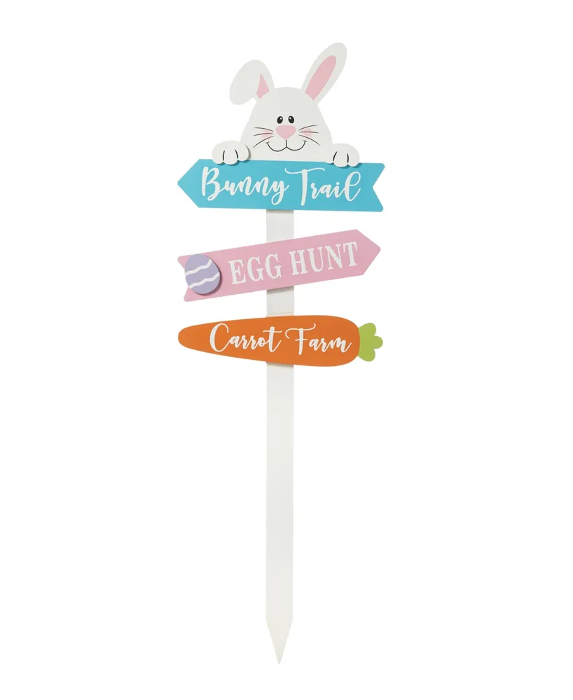 Glitzhome 36" H Wooden Easter Bunny Yard Stake