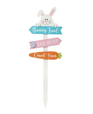Glitzhome 36" H Wooden Easter Bunny Yard Stake