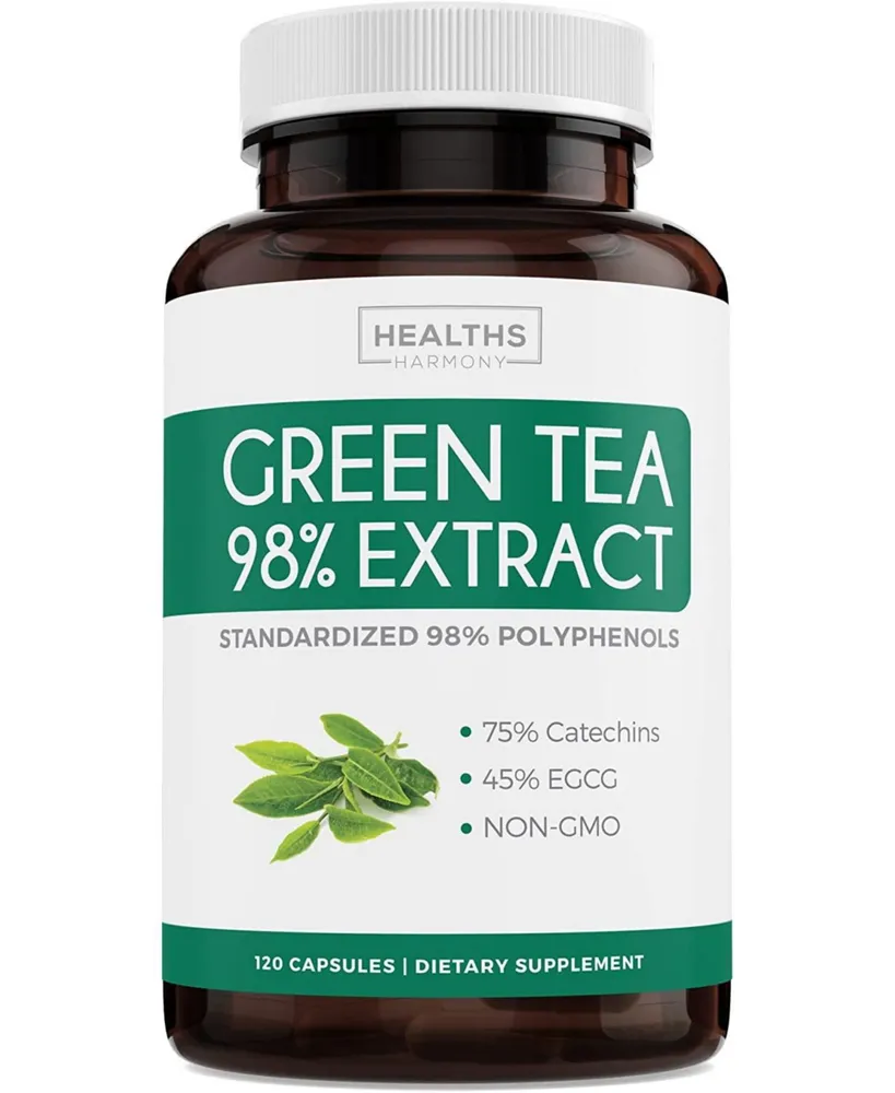 Health's Harmony Green Tea Extract Capsules, Antioxidant and Weight Loss Supplement, Health's Harmony, 120ct