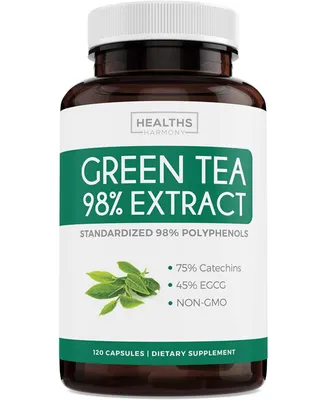 Health's Harmony Green Tea Extract Capsules, Antioxidant and Weight Loss Supplement, Health's Harmony, 120ct