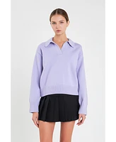 Women's V-neckline with Collar Sweater