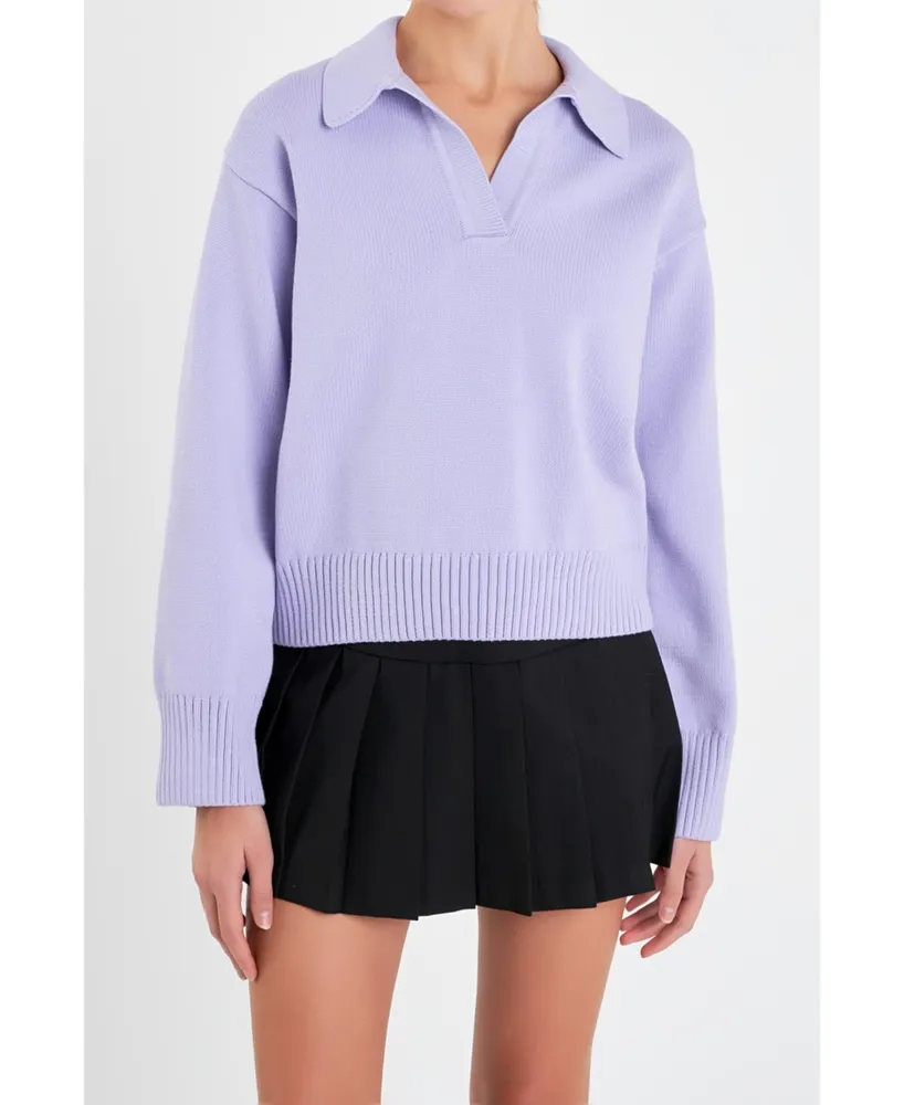 Women's V-neckline with Collar Sweater