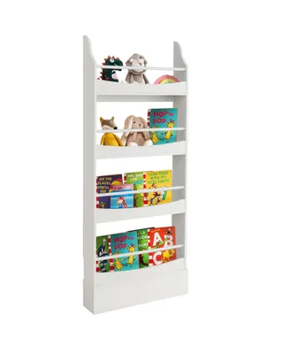 4-Tier Bookshelf with 2 Anti-Tipping Kits for Books and Magazines