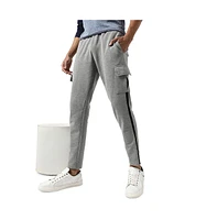 Campus Sutra Men's Light Grey Side Casual Joggers