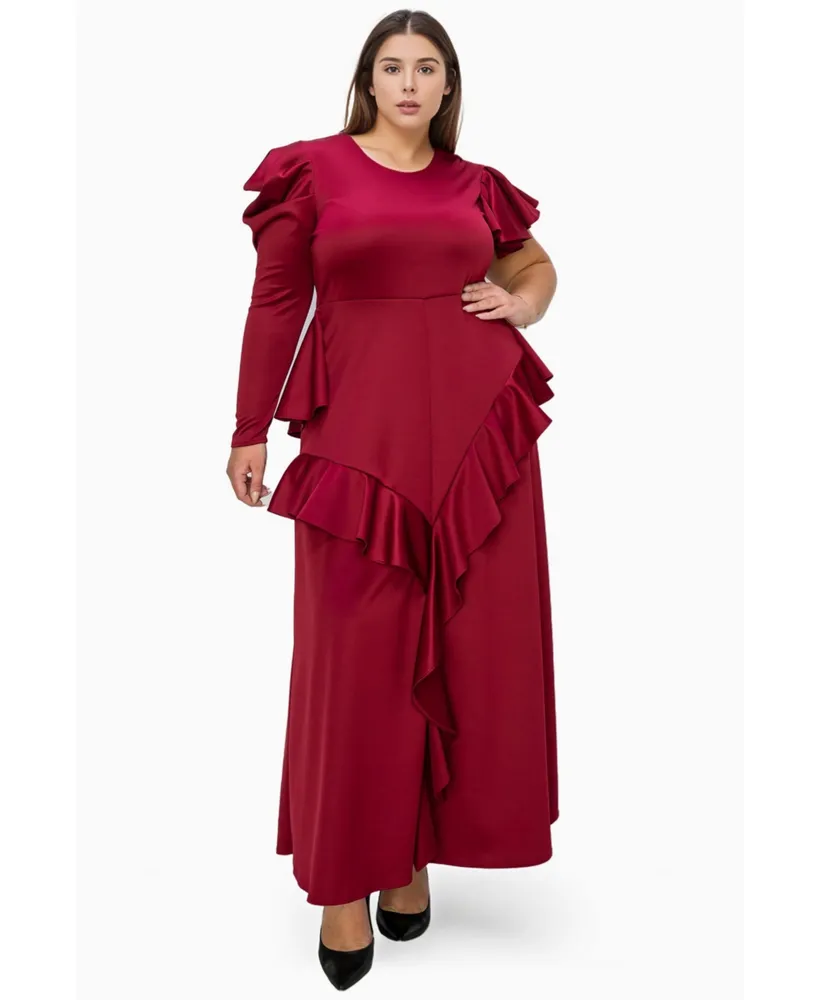 L I V D Plus Vivienne Ruffled Maxi Dress