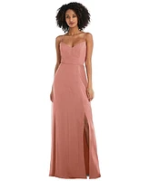 Women's Tie-Back Cutout Maxi Dress with Front Slit