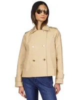 Michael Kors Women's Cotton Twill Cropped Peacoat