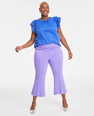 On 34th Trendy Plus Flutter-Sleeve Blouse, Created for Macy's