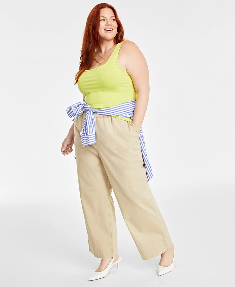 On 34th Trendy Plus Pull-On Chino Pants, Created for Macy's