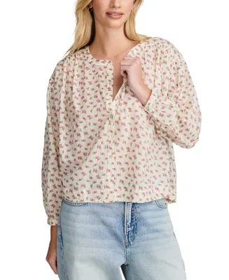 Lucky Brand Women's Floral-Print Smocked Blouse