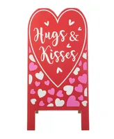 Glitzhome 24" H Valentine's Double Sided Wooden Easel Porch Decor
