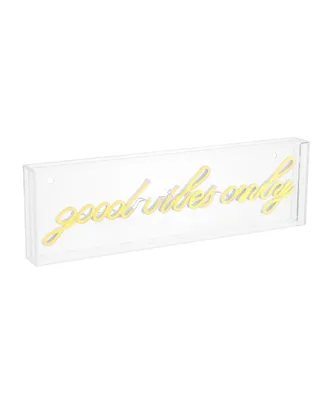 Good Vibes Only Contemporary Glam Acrylic Box Usb Operated Led Neon Light