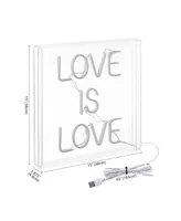 Love Is Love Square Contemporary Glam Acrylic Box Usb Operated Led Neon Light