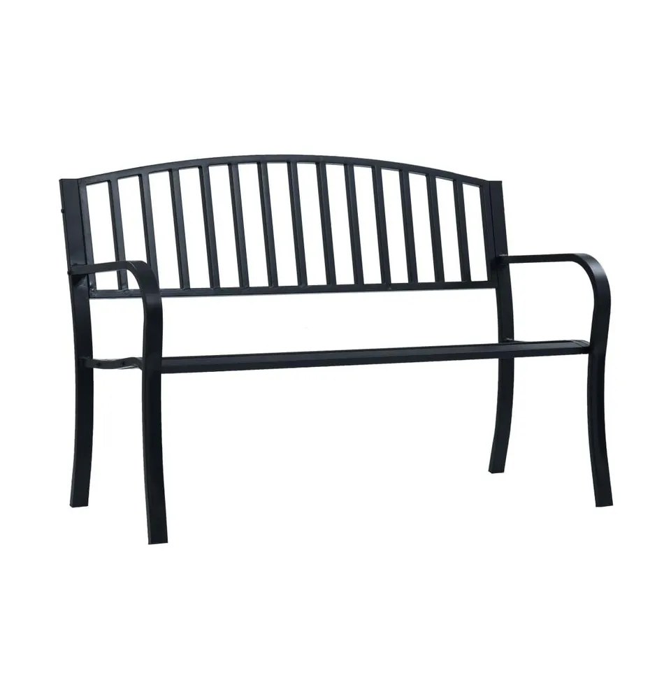 Patio Bench 49.2" Black Steel