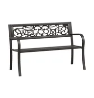 Patio Bench 49.2" Steel Black