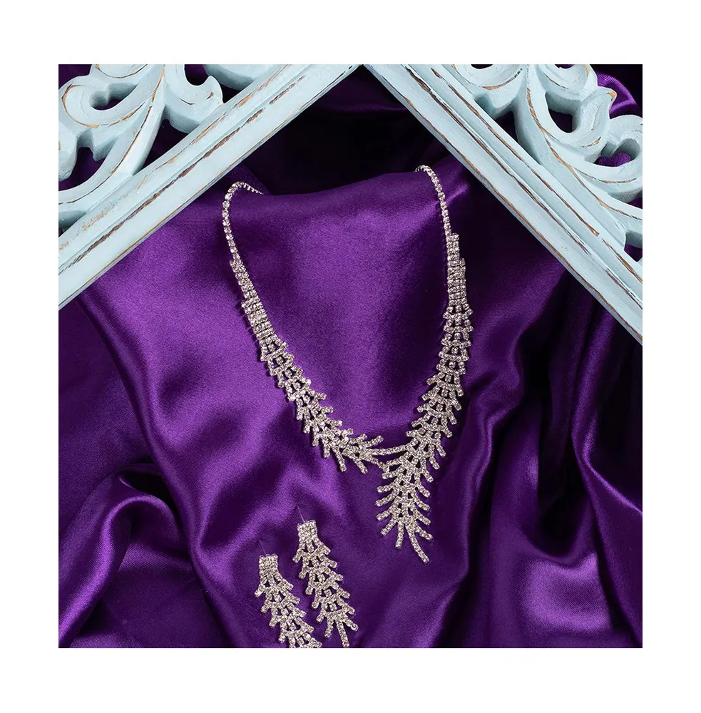 Sohi Women's Silver Bling Drop Jewelry Set