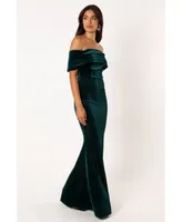 Women's Adair Off Shoulder Maxi Dress - Emerald Green